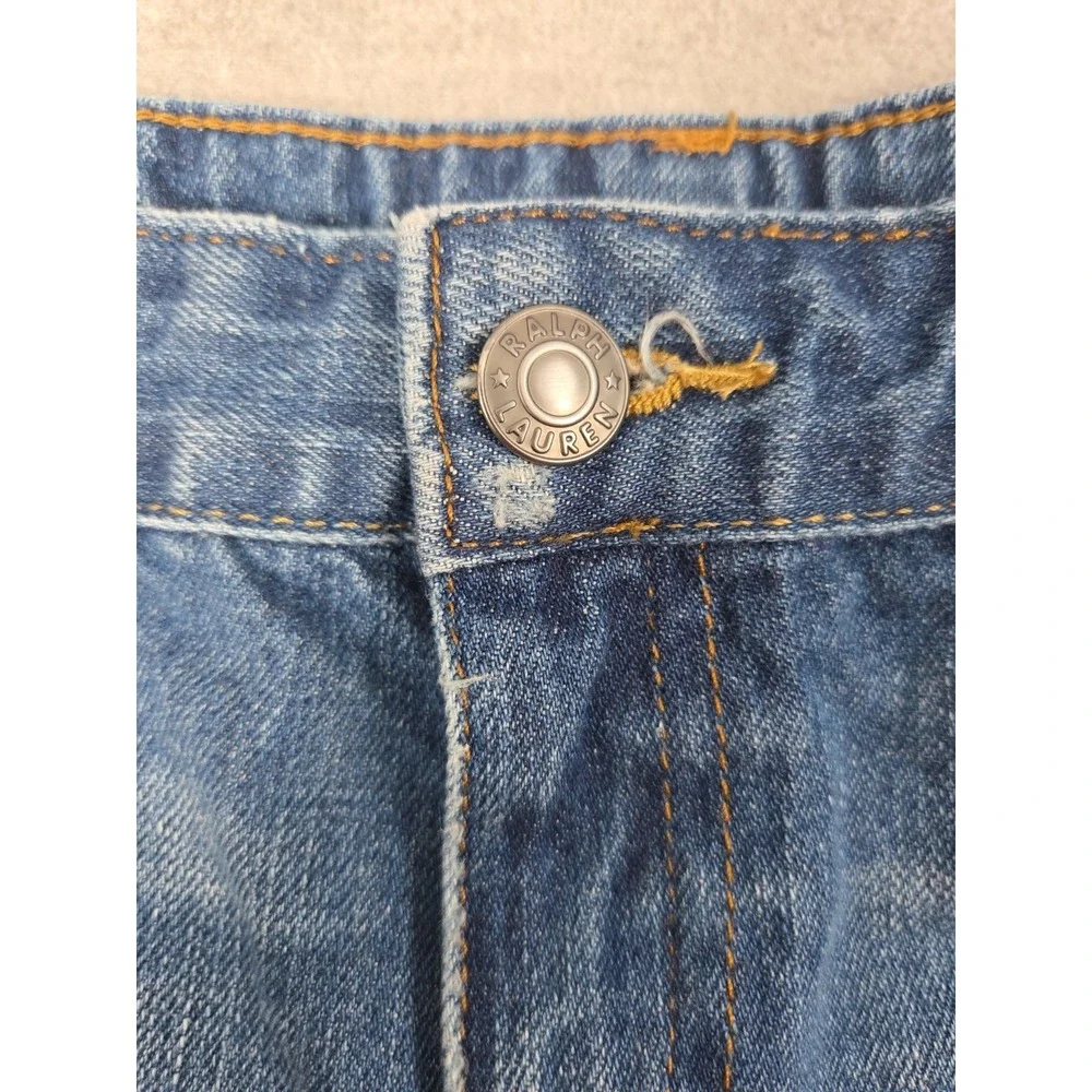 Ralph Lauren Junior Girls 12 Distressed Denim Shorts Cut Offs Medium Wash Boho